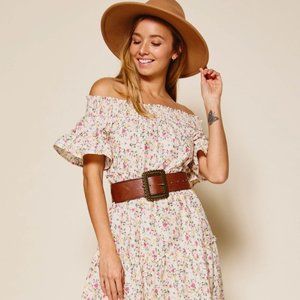 NEW! Off the shoulder Floral Midi Dress